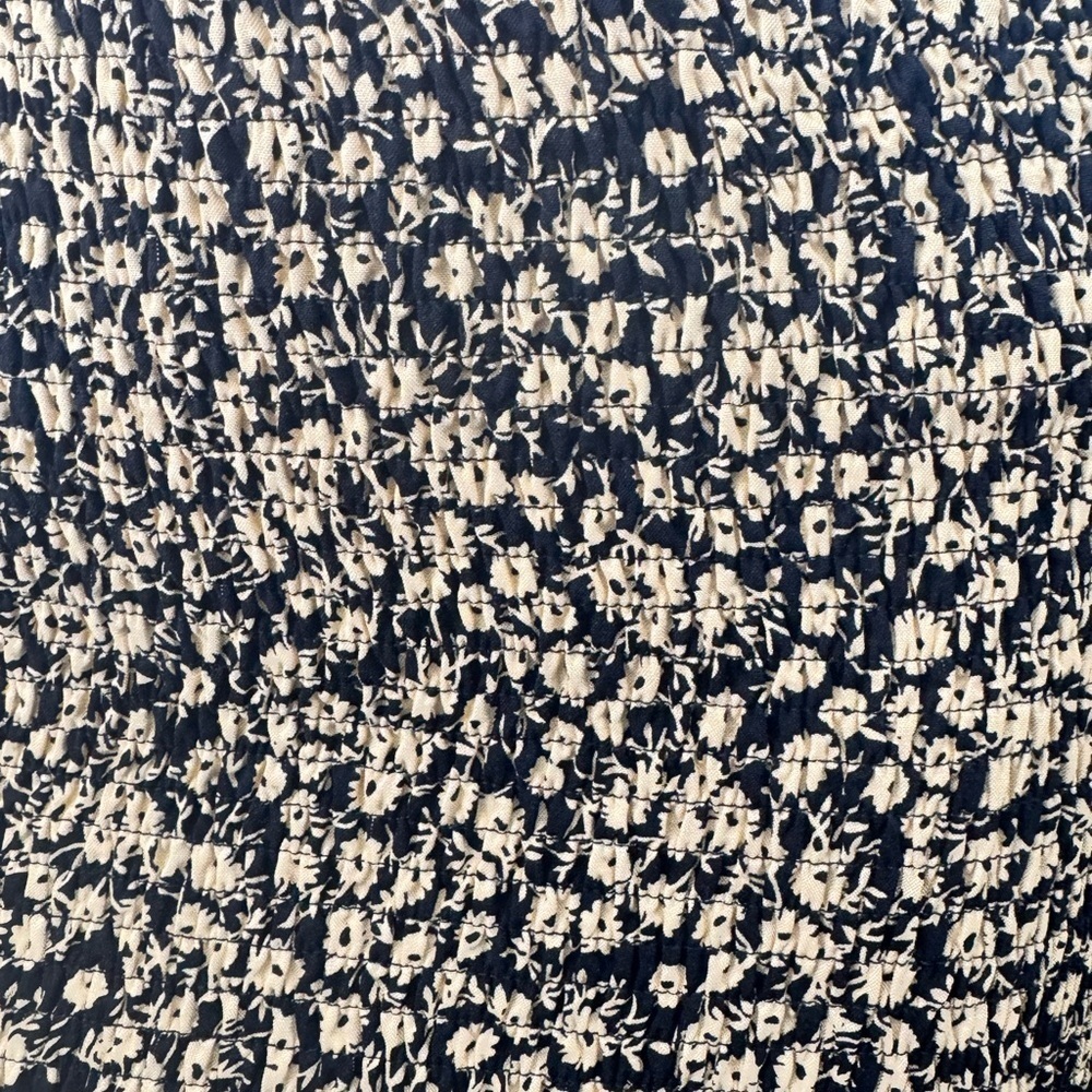 Lost + Wander Smocked Floral Mini Skirt Black Gold Ruffle Hem Size S NWT - Picture 7 of 13